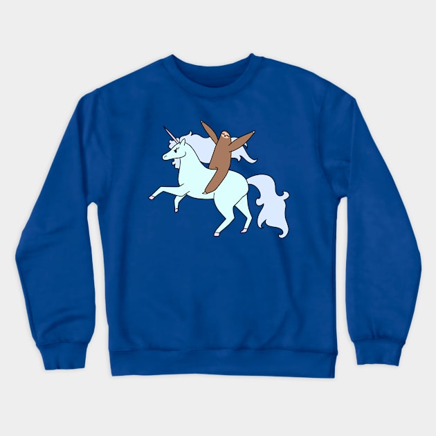 Sloth Riding a Unicorn Crewneck Sweatshirt by saradaboru